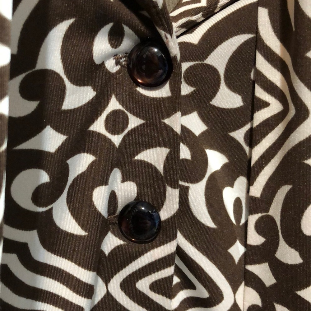 INC BROWN AND TAN SIZE LARGE PRINT DRESS - Picture 7 of 10